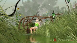 Ыстық секс! Возбужденная әдемі фея &quot;және&quot; гном ауылда